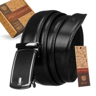 Paski - Pasek PU+skóra 35 mm PTN AB35-115-02-PUL BLACK - miniaturka - grafika 1