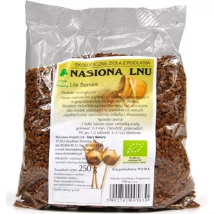 Dary Natury inne BIO NASIONA LNU (SIEMIĘ LNIANE) BIO 250 g - - Orzechy i nasiona - miniaturka - grafika 1