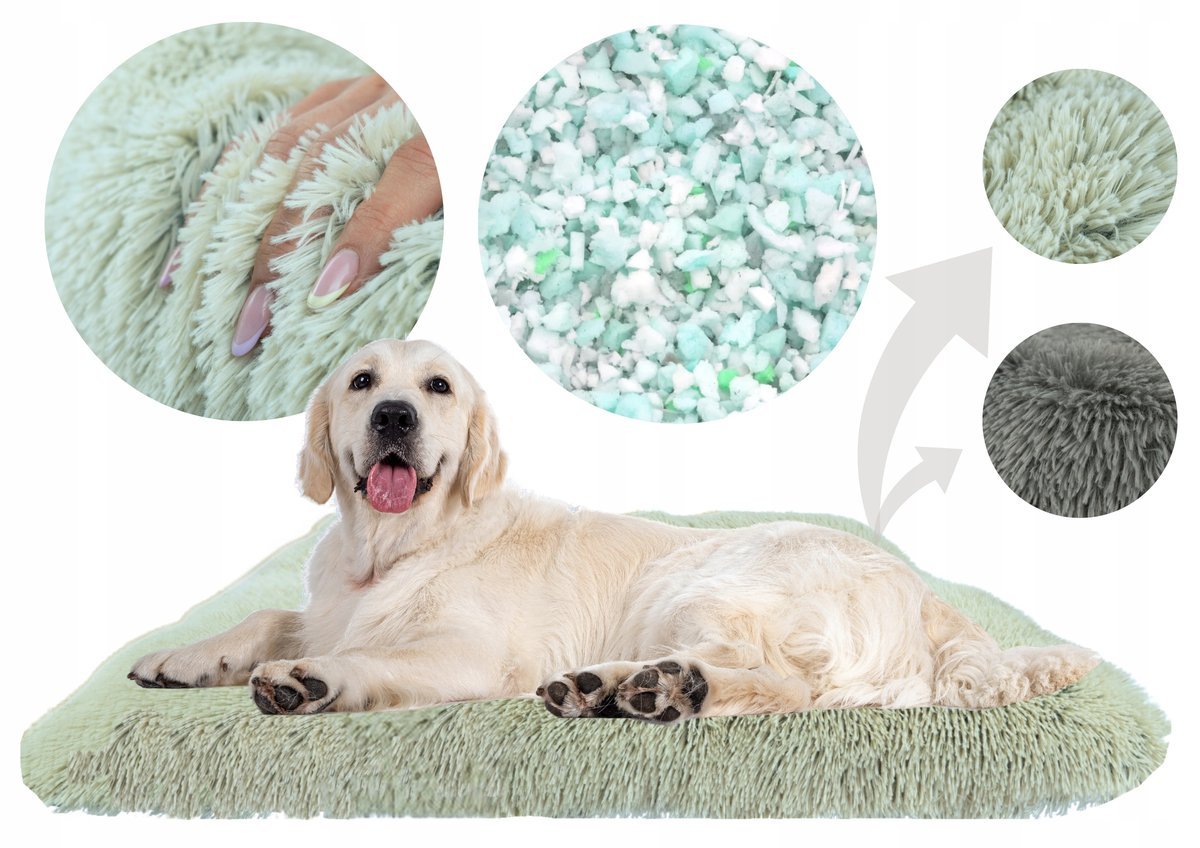 Legowisko dla psa PLUSZOWE łóżko SHAGGY BEŻOWE duże PREMIUM 85 x 80cm r. XL