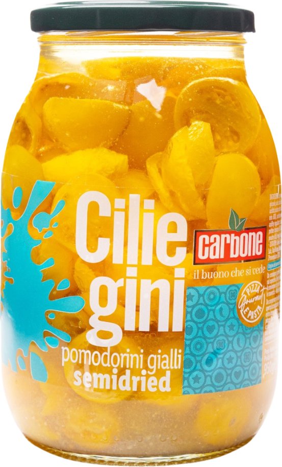 Żółte pomidorki półsuszone Pomodorini Gialli Semidried 1.062l - Carbone