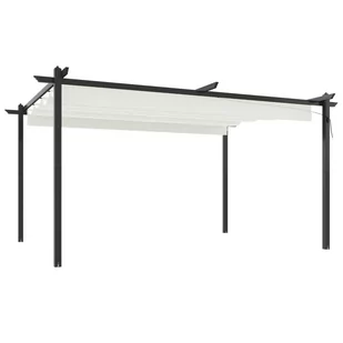 Altana ogrodowa ze zwijanym dachem, 4x3 m, kremowa - Pawilony ogrodowe - miniaturka - grafika 3