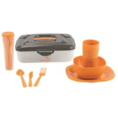 Kuchnia turystyczne i akcesoria - Easy Camp cerfa Picnic Box 4 Persons sztućce, pomarańczowo-czarna, One Size 680162 - miniaturka - grafika 1