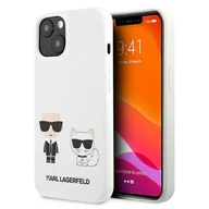 Etui i futerały do telefonów - Karl Lagerfeld Silicone Karl & Choupette - Etui iPhone 13 biały - miniaturka - grafika 1