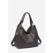 Torebki damskie - Pojemna Klasyczna Brązowa Torebka Damska Shopper LUIGISANTO - miniaturka - grafika 1