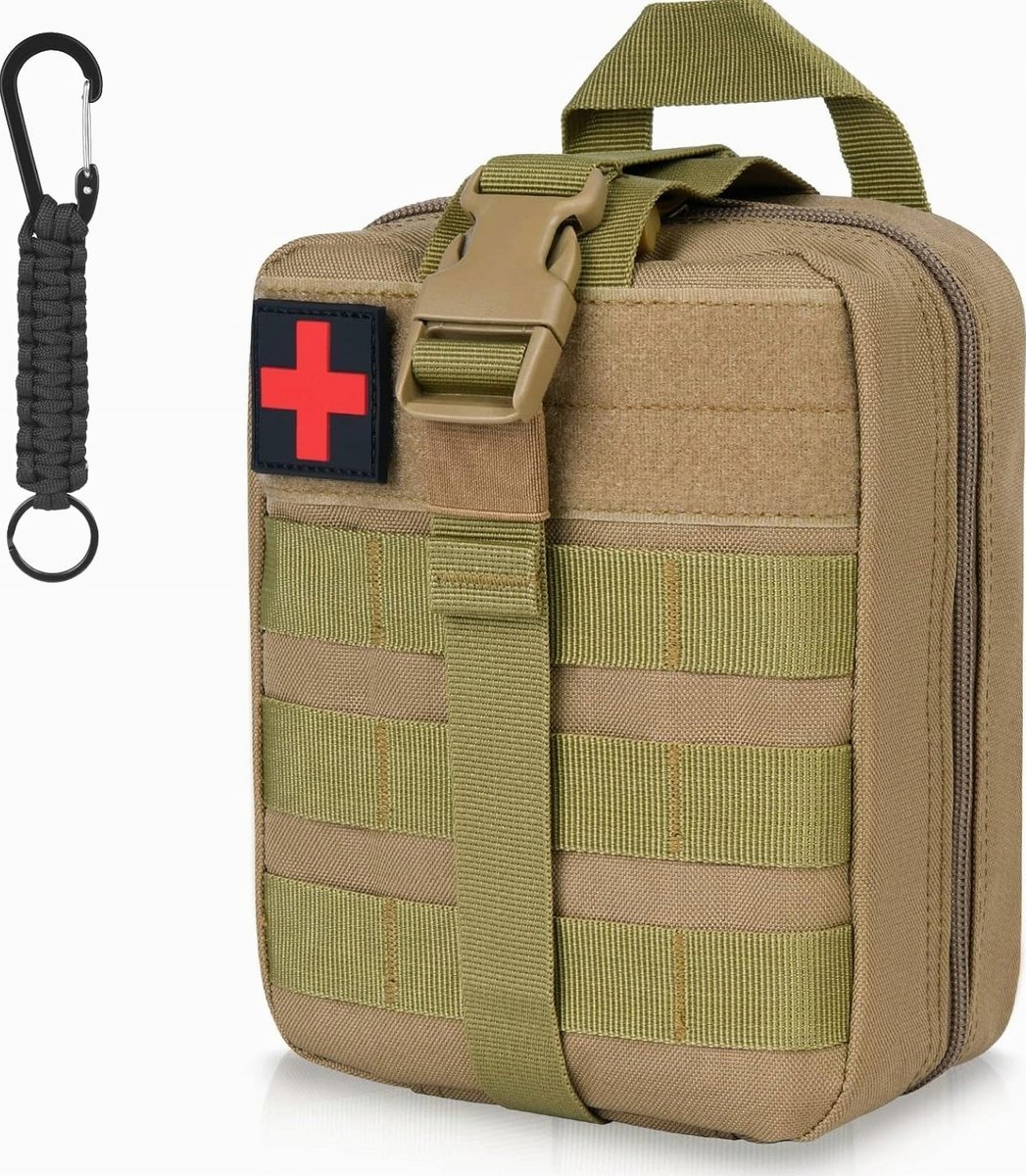 Saszetka taktyczna khaki 21x15x15cm wielofunkcyjna biodrowa wojskowa