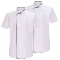 Kurtki męskie - MISEMIYA - Opakowanie 2 sztuki - Męska kurtka kucharska - Męska kurtka kucharska - Mundur Hosteleria - Ref.2-6421B, Kurtki Kucharz 6821b - Biały, XXL - miniaturka - grafika 1