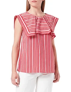 Sisley Damska koszulka, Czerwone i białe paski 901, S - Koszulki i topy damskie - miniaturka - grafika 1