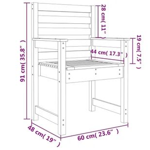 Krzesła ogrodowe, 2 szt., 60x48x91 cm, lite drewno daglezjowe ! - Fotele i krzesła ogrodowe - miniaturka - grafika 9