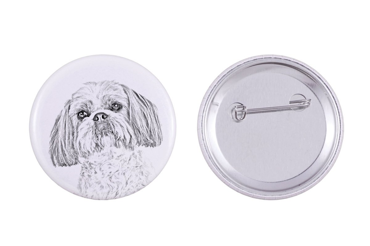 Shih Tzu, Shi tsu, Shi-Tzu, Szi-cu, Szitzu - przypinka z twoim psem, dodaj własne foto, marka Art-Dog