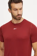Koszulki męskie - Reebok t-shirt do biegania Speedwick kolor bordowy gładki 100205997 - miniaturka - grafika 1