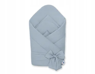 Dwustronny rożek dla niemowląt miękki bawełniany z wiązaniem - brudny niebi - Rożki i beciki Dwustronny rożek dla niemowląt miękki bawełniany z wiązaniem - brudny niebi - Rożki i beciki - miniaturka - grafika 1