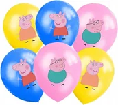 Balony i akcesoria - ZESTAW BALONÓW Z NADRUKIEM ŚWINKA PEPPA DEKORACJA URODZINOWA NA IMPREZE - miniaturka - grafika 1