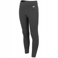 Legginsy - Legginsy dla dziewczynki 4F średni szary melanż HJZ22 JLEG001 24M 158cm - miniaturka - grafika 1