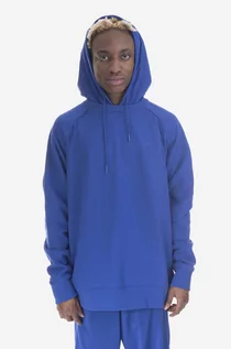 Bluzy męskie - adidas Originals bluza bawełniana Premium Essentials Crinkle Nylon Hoodie męska kolor niebieski z kapturem gładka HR5456-NIEBIESKI - grafika 1