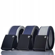 Paski - Gracio zestaw 3 pasków parcianych SZARY GRANAT - miniaturka - grafika 1