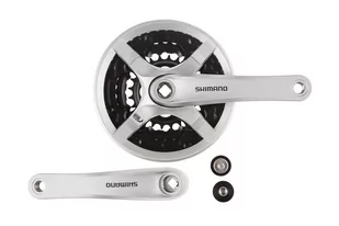 Shimano FC-ty501 korba 6/7/8-krotnie srebrne 2017 MTB 42 34 24 z. łańcuch z pierścieniem ochronnym, srebrny E-FCTY501C244CSB - Łańcuchy rowerowe - miniaturka - grafika 1