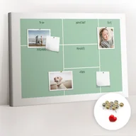 Tablice i flipcharty - Korkowa Tablica 100x70 cm - Organizer do biura + Metaliczne Pinezki - miniaturka - grafika 1