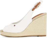 Espadryle damskie - TOMMY HILFIGER Damska flaga HIGH WEDGE ESPAD SLINGBACK Espadryle, biała (Ecru), 5 UK, Biały Ecru, 38 EU - miniaturka - grafika 1