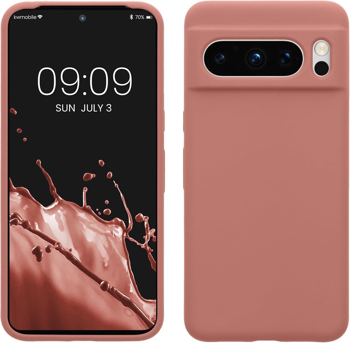 kwmobile Etui na telefon komórkowy do Google Pixel 8 Pro, etui silikonowe - bezprzewodowe ładowanie - zima róża