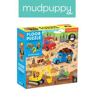 Mudpuppy Puzzle podłogowe Plac budowy z unikalnymi kształtami 25 elementów 2+ - Puzzle - miniaturka - grafika 1