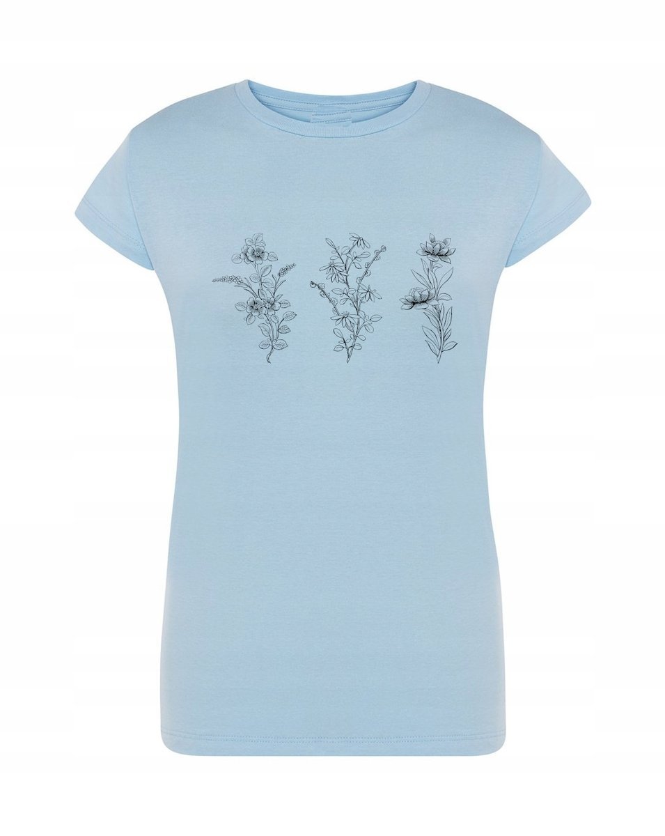 T-Shirt damski fajny nadruk Kwiatki r.M
