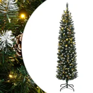 Choinki - vidaXL Sztuczna, smukła choinka, 300 LED, 210 cm - miniaturka - grafika 1