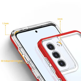 Clear 3in1 etui do Samsung Galaxy S23 silikonowy pokrowiec z ramką czerwone - Etui i futerały do telefonów - miniaturka - grafika 3