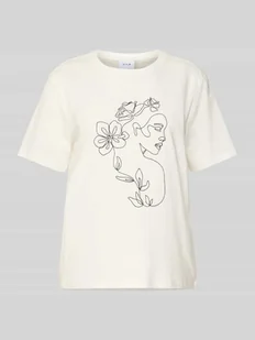 T-shirt z wyhaftowanym motywem model ‘SYBIL’ - Koszulki i topy damskie - miniaturka - grafika 1