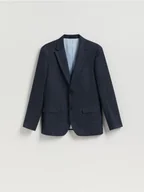 Kurtki męskie - Reserved - Marynarka slim fit z domieszką wiskozy - granatowy - miniaturka - grafika 1