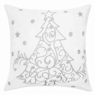 Poszewka 45 x 45 Świąteczna Choinka2 Srebrny - Pozostałe akcesoria świąteczne - miniaturka - grafika 1