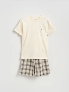 Reserved - Dwuczęściowa piżama z bawełny - złamana biel - Moda i Uroda OUTLET - miniaturka - grafika 1