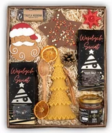 Zestawy upominkowe - Świąteczny Duży Kosz Prezentowy Z Herbatą, Kawą, Świecą I Piernikiem - miniaturka - grafika 1