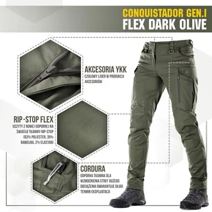 M-Tac - Spodnie taktyczne Conquistador Gen.I Flex - Ripstop - Army Olive - 20059062 - Odzież taktyczna i umundurowanie - miniaturka - grafika 6