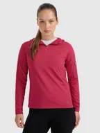 Bluzy damskie - 4F Bluza trekkingowa regular szybkoschnąca damska - różowa L - miniaturka - grafika 1