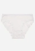Majtki damskie - Białe Koronkowe Majtki Typu Figi z Elastycznej Bawełny Pleonta - miniaturka - grafika 1