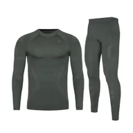 Pozostała odzież narciarska - Bielizna męska Alpinus termoaktywna Idre Set zielona 2XL - miniaturka - grafika 1