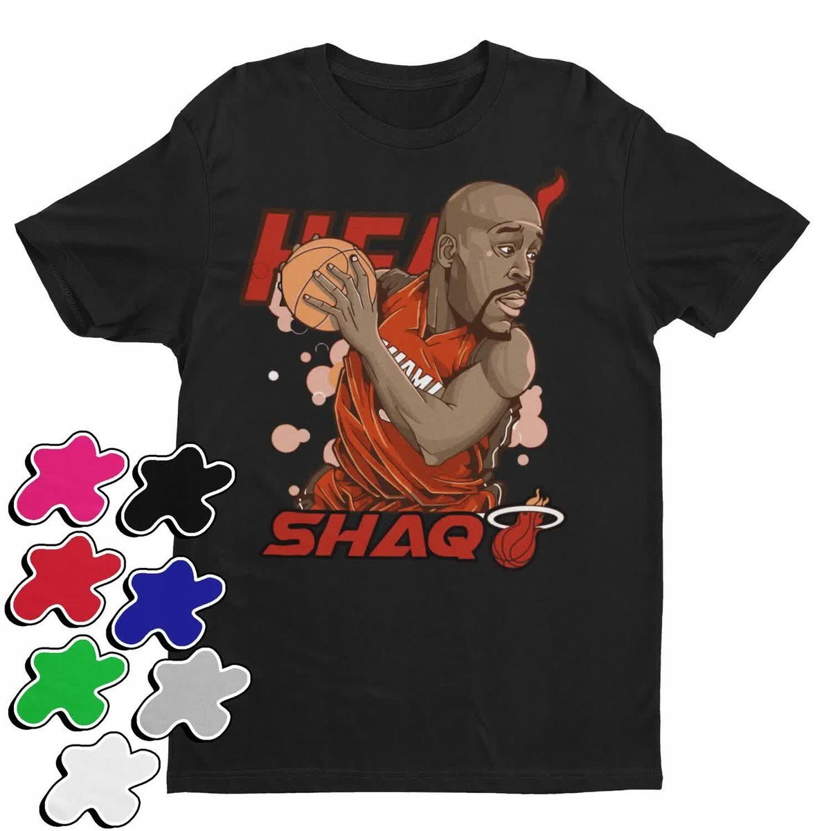 Koszulka T-Shirt Dziecięca Z Nadrukiem Miami Heat Shaq Klub Nba -S 122-134