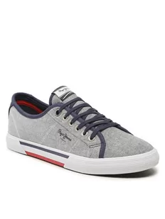 Pepe Jeans Tenisówki Brady Men Chambray PMS30817 Granatowy - Trampki męskie - miniaturka - grafika 1
