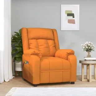 Lumarko Elektryczny fotel masujący, żółty, tkanina - Fotele - miniaturka - grafika 1