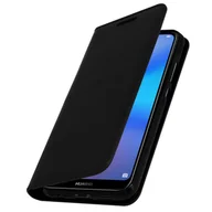 Etui i futerały do telefonów - Etui Folio Prawdziwa Skóra Huawei P20 Lite z uchwytem na kartę Podstawka wideo Czarne - miniaturka - grafika 1