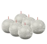 Świece - Bolsius Rustykalne świece kule Shine, 6 szt., 76x190 mm, szare Sfeerpunt - miniaturka - grafika 1