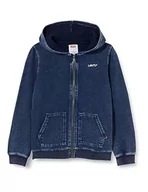 Bluzy dla chłopców - Levi's Chłopięca bluza z kapturem z logo Lvb Indigo na zamek błyskawiczny 8ej188, Z niebieskiego, 6 Lat - miniaturka - grafika 1