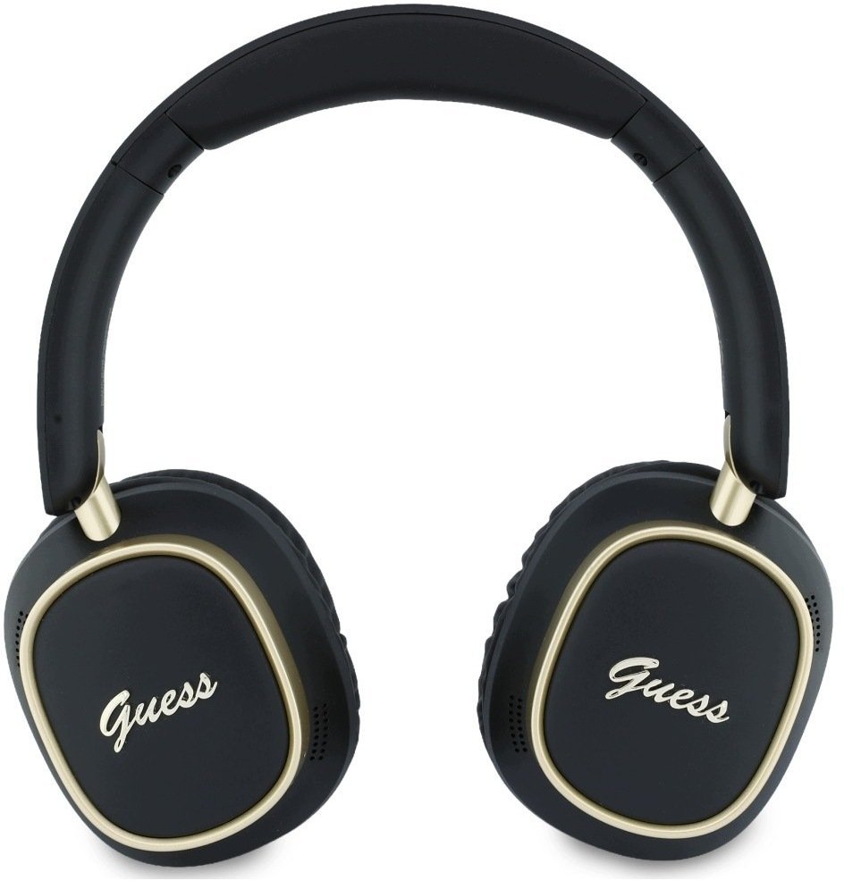 Guess Nauszne Bluetooth ENC Rectangle Metal Script czarny