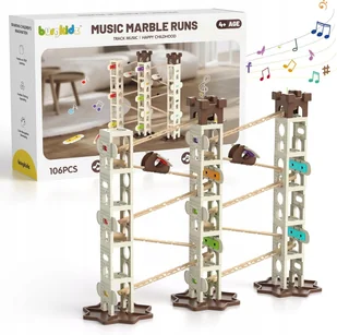Zabawka edukacyjna Tor muzyczny kulkowy Montessori 106 elementów - Zabawki interaktywne dla dzieci - miniaturka - grafika 1