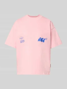 T-shirt o kroju oversized z nadrukiem z logo model ‘Oyster and Champange’ - Koszulki i topy damskie T-shirt o kroju oversized z nadrukiem z logo model ‘Oyster and Champange’ - Koszulki i topy damskie - miniaturka - grafika 1