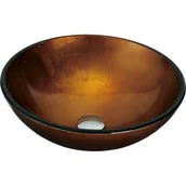 Umywalki - Mexen Mira szklana umywalka nablatowa 42 x 42 cm, złota - 24124250 - miniaturka - grafika 1