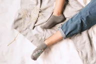 Skarpetki damskie - Stopki 132-019 Melanż Szary (Rozmiar 35/37) - miniaturka - grafika 1