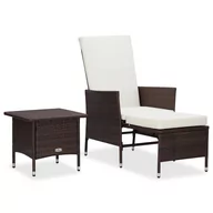 Meble ogrodowe - vidaXL 2-cz. zestaw wypoczynkowy do ogrodu, poduszki, rattan PE, brąz 310232 - miniaturka - grafika 1