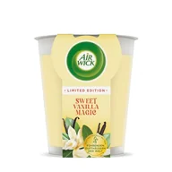 Świece - Air Wick Świeca zapachowa XL w słoiku – zapach: Sweet Vanilla Magic – czas palenia do 40 godzin – zawiera naturalne olejki eteryczne – świeca zapachowa 220 g - miniaturka - grafika 1
