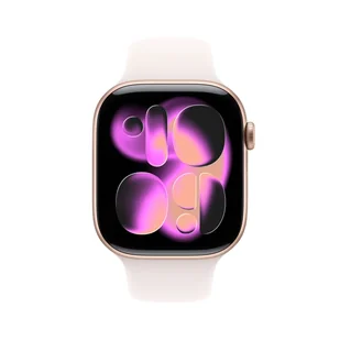 Apple Watch 11 GPS 46mm z aluminium różowe złoto pasek sportowy S/M Różowy - Smartwatch - miniaturka - grafika 1